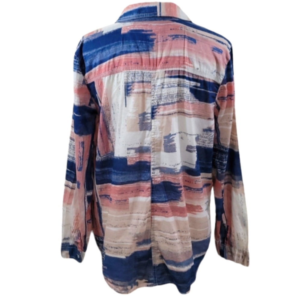 Chico's Top Button Front Multicolor Southwestern … - image 4